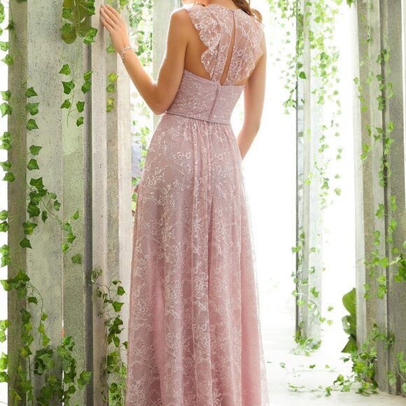 BOHO Vintage Sample Lace Aline Wedding Dress, V-Neck POCKETS Ruffle Cap Sleeves - Picture 6 of 15